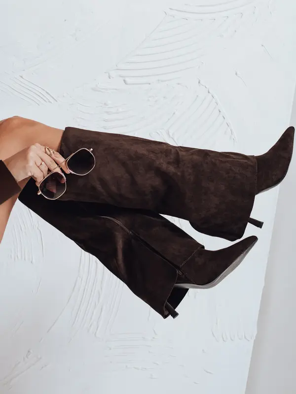 DStreet Ženski semiš škornji s peto