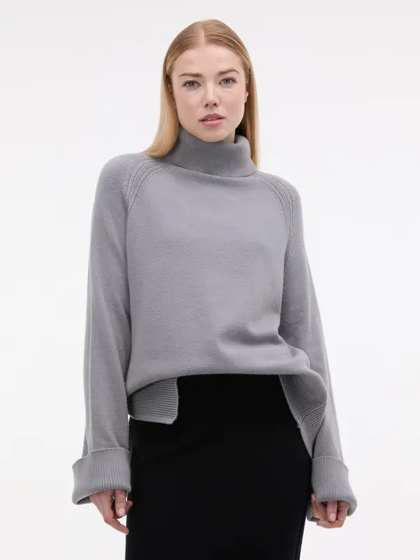 Orsay Ženski sivi pulover z ovratnikom ORSAY