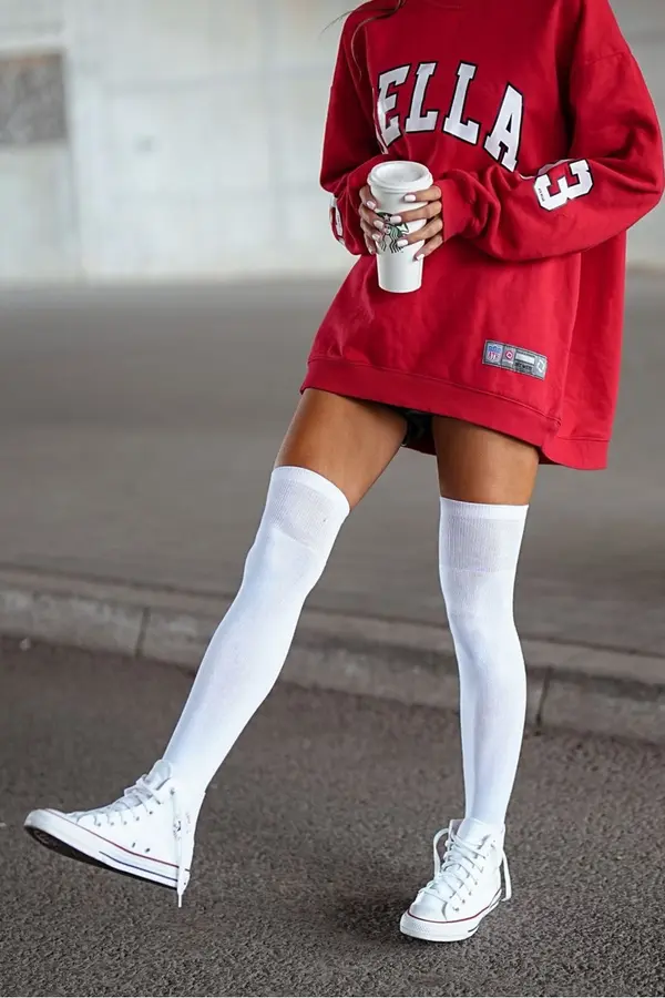 Milena Ženski škornji do kolen Milena beli