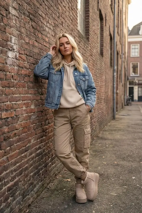 Boto Ženski snežni škornji iz naravnega semiša, bež Mairene