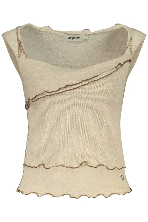 DESIGUAL Ženski top Desigual bež barve