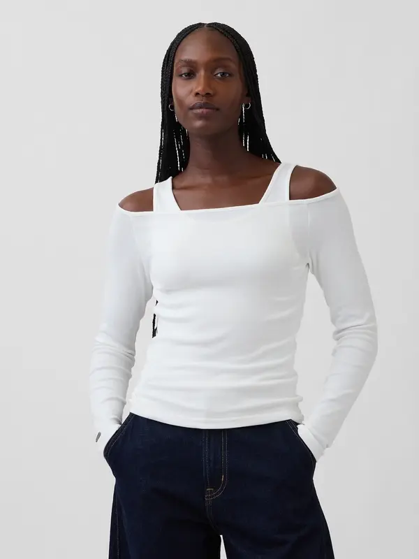 GAP Ženski top z odkritimi rameni GAP