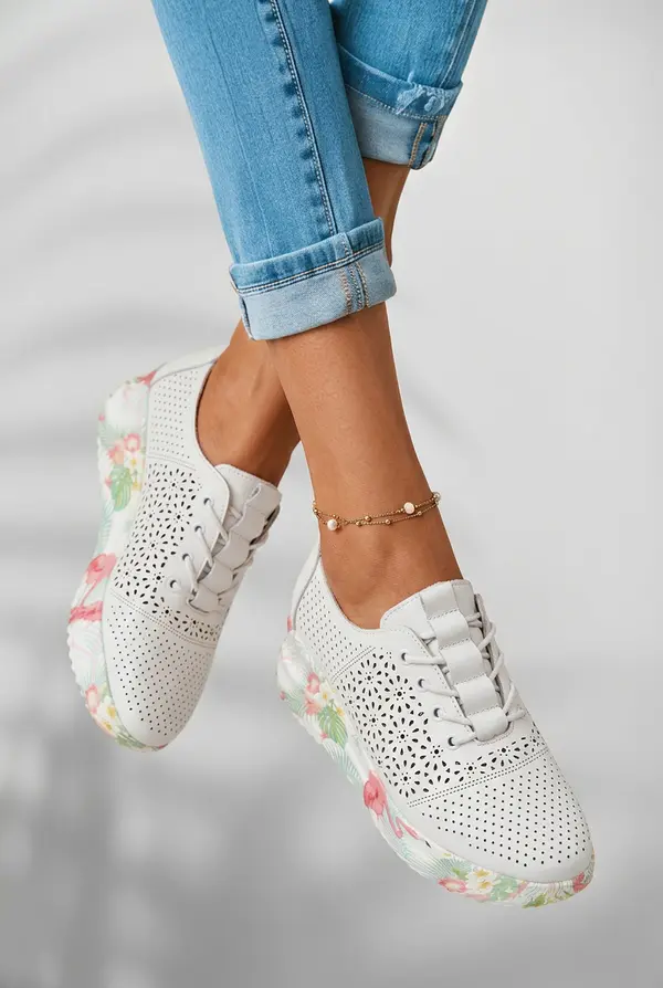 Boto Ženski usnjeni mokasini Telina bele barve