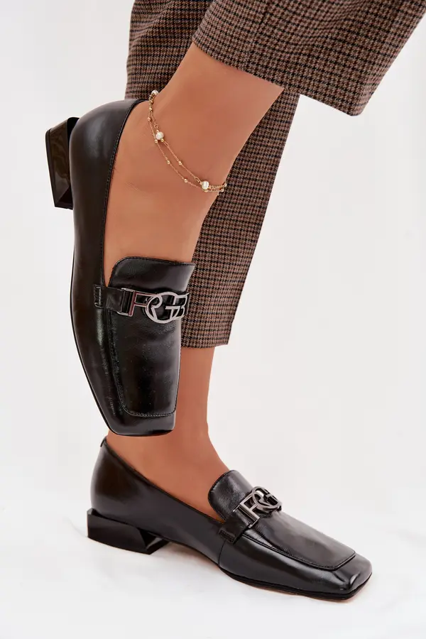 D&A Ženski usnjeni mokasini z okrasnimi detajli