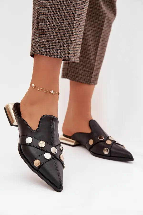 S. BARSKI Ženski usnjeni sandali S. Barski z okrasnimi paščki