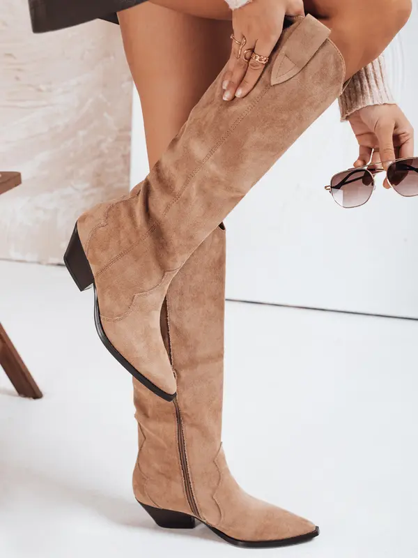 DStreet Ženski visoki škornji brez pete