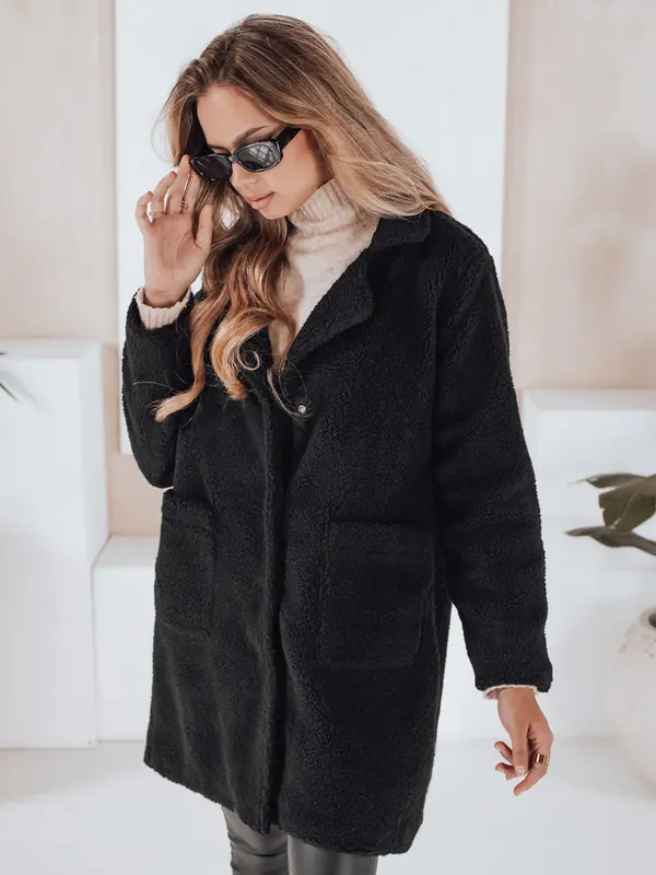 DStreet Ženski zimski plašč, črne barve