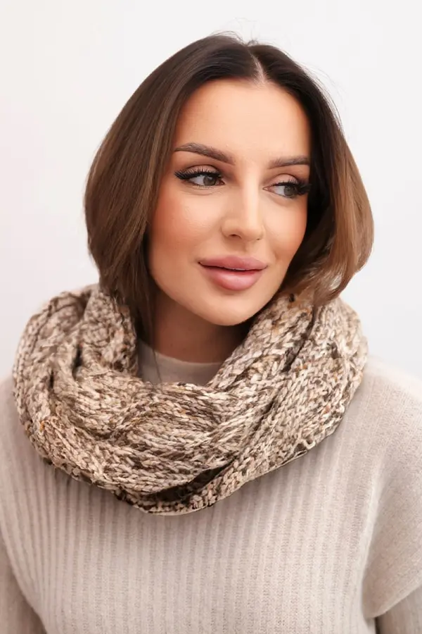 Kesi Ženski zimski šal KN24 temno bež barve