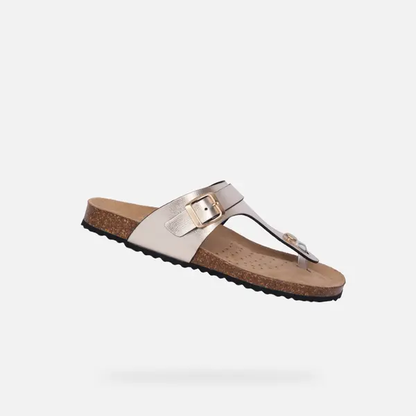 GEOX Ženski zlati sandali Geox Brionia