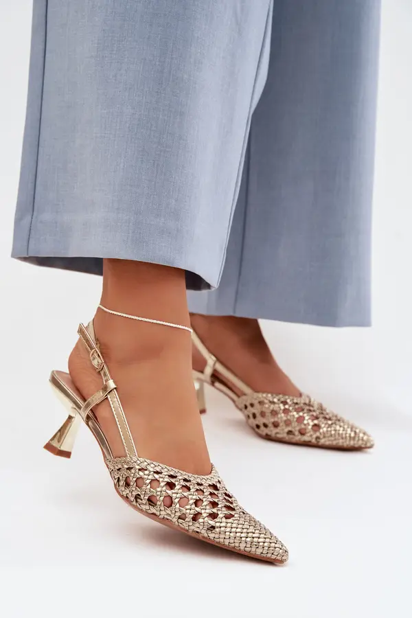 Boto Ženski zlati sandali s peto Selinae