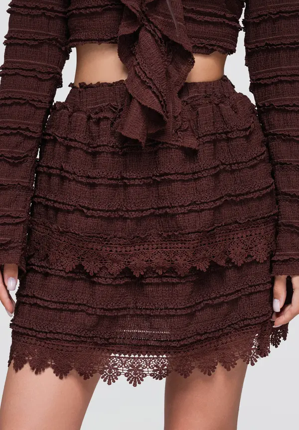Ombre Žensko mini krilo s čipko