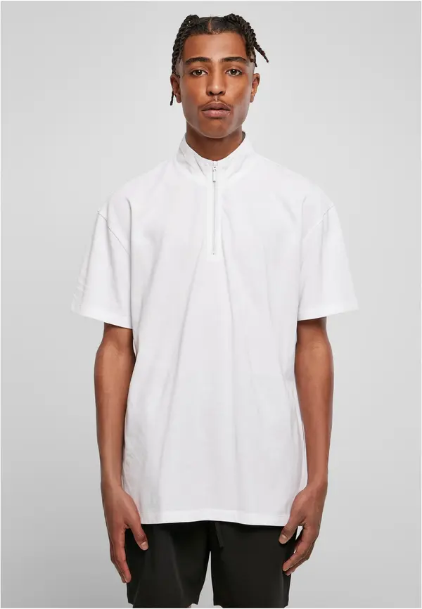 Urban Classics Zip Pique Tee Boxes White