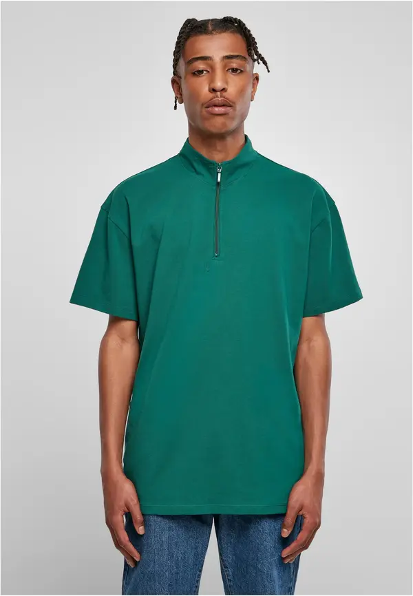 Urban Classics Zip Pique Tee green boxes