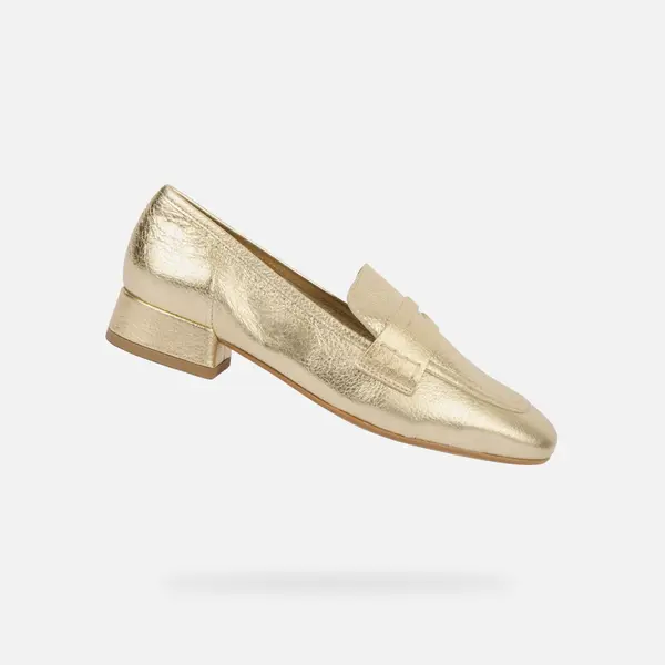 GEOX Zlati mokasini Geox Dhyalma