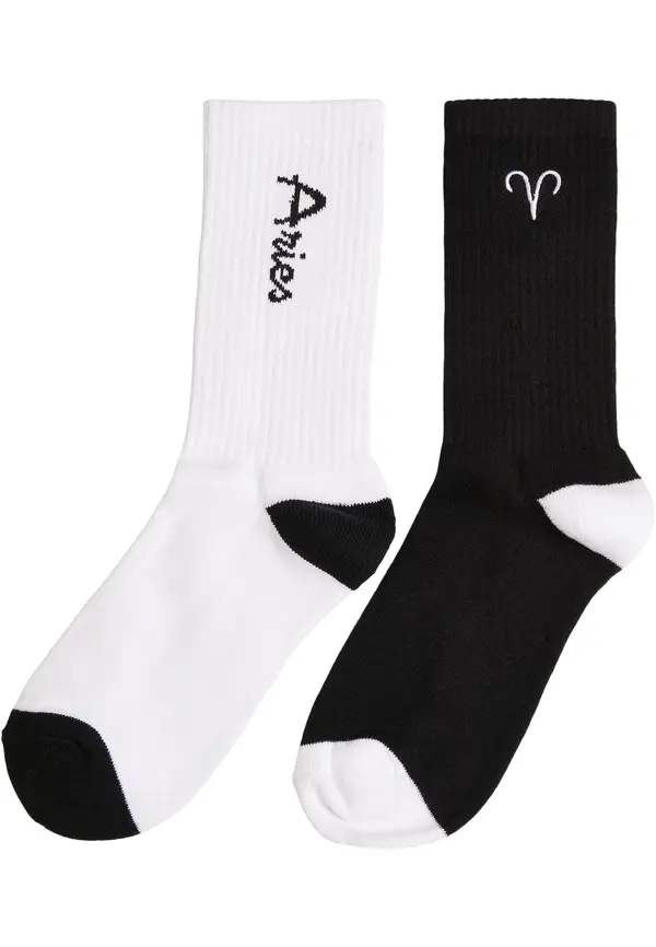 Mister Tee Zodiac Socks 2-pack black/white Aries
