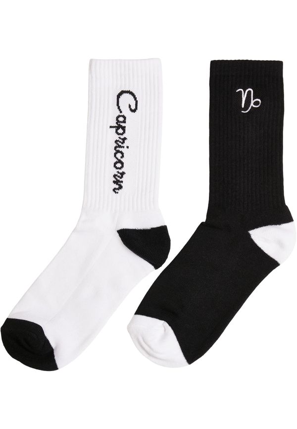 MT Accessoires Zodiac Socks 2-Pack Black/White Capricorn