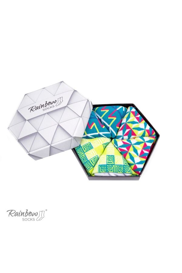 ZOOKSY/RAINBOW SOCKS ZOOKSY/RAINBOW SOCKS Rainbow Socks In Geometric Patterns Of 3 Pairs
