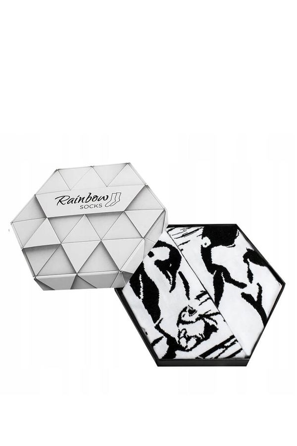 ZOOKSY/RAINBOW SOCKS ZOOKSY/RAINBOW SOCKS Rainbow Socks With Animal Motifs Orca Penguin Black And White 2 Pairs