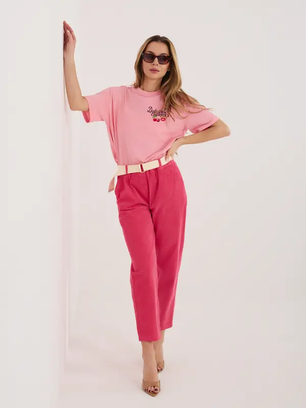 Italy Moda Zožene hlače v barvi fuksije