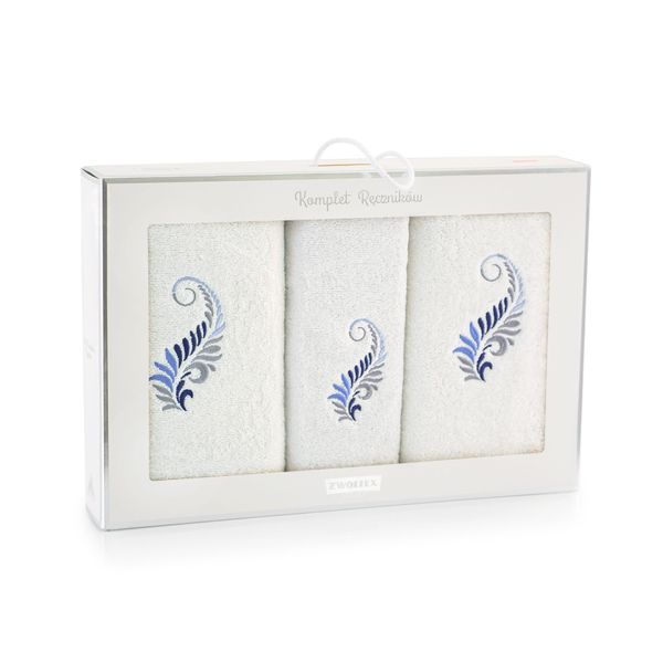Zwoltex Zwoltex Unisex's Towel Set Pióro Blue/Pattern