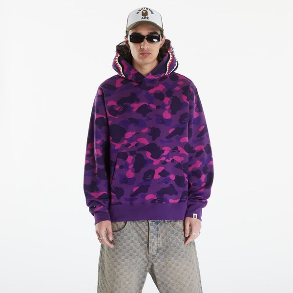 A BATHING APE A BATHING APE Color Camo Shark Pullover Hoodie Purple