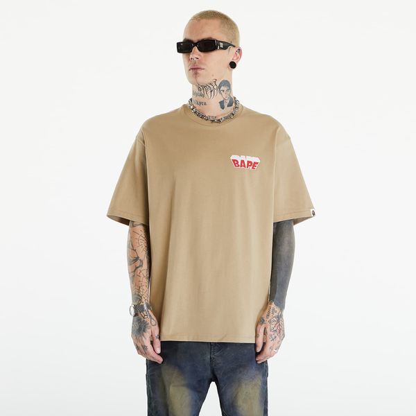 A BATHING APE A BATHING APE Graffiti Bape Logo Relaxed Fit Tee Beige