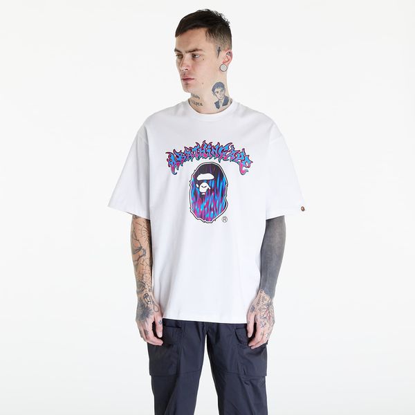 A BATHING APE A BATHING APE Mad Flame Ape Head Relaxed Fit Tee White