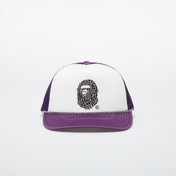 A BATHING APE A BATHING APE x SWAROVSKI Rhinestone Ape Head Mesh Cap M Purple Universal