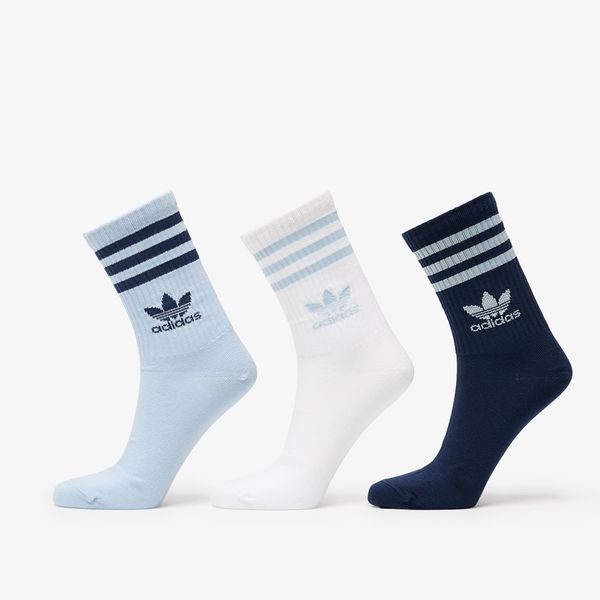 adidas Originals adidas 3 Stripes Crew Sock 3-Pack Wonder Blue/ Night Indigo/ White M