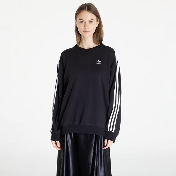 adidas Originals adidas 3 Stripes Oversized Crew Sweatshirt Black