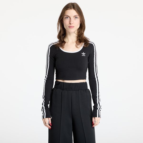 adidas Originals adidas Adicolor 3 Stripes Long Sleeve Crop Black L