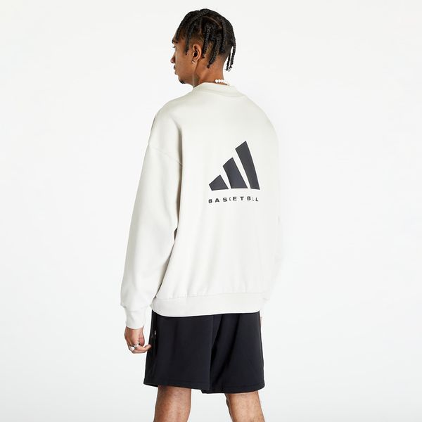 adidas Performance adidas Basketball One Fleece Crew Talc