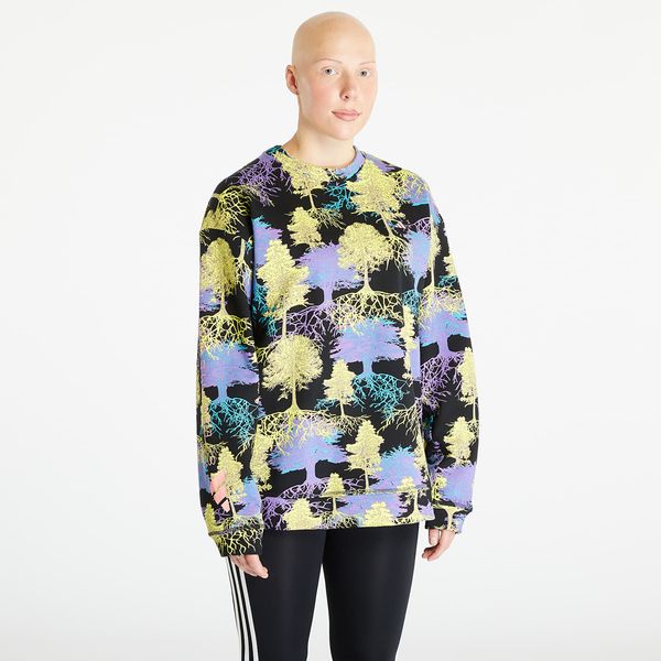 adidas Performance adidas by Stella McCartney Printed Sweatshirt Black / Shock Slime / Deep Lilac / Blue Bay-Smc