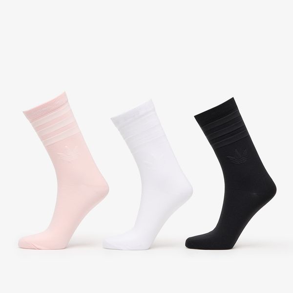 adidas Originals adidas Crew Sock 3-Pack Black/ White/ Salmon Pink M