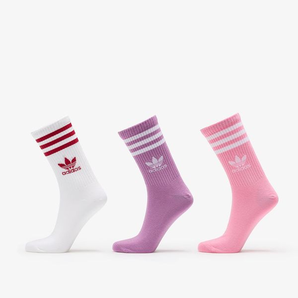 adidas Originals adidas Crew Sock 3 Pack Preloved Purple/ Bliss Pink/ White M