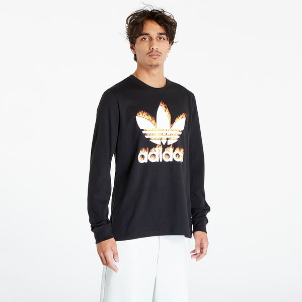 adidas Originals adidas Fire Graphic Trefoil Long Sleeve T-Shirt Black