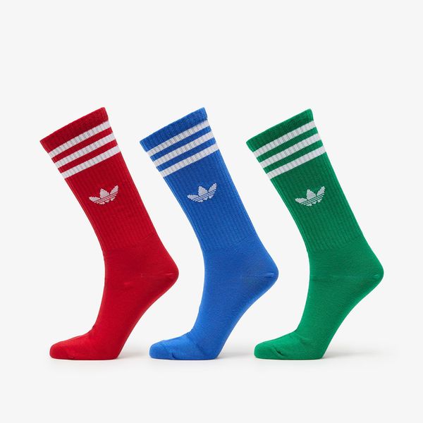 adidas Originals adidas High Crew Sock 3-Pack Blue/ Red/ Green M