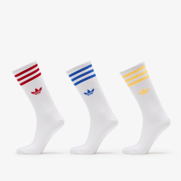 adidas Originals adidas High Crew Solid Socks 3-Pack White / Blue / Spark / Better Scarlet L