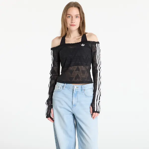 adidas Originals adidas Lace Bardot Long-Sleeve Top Black S