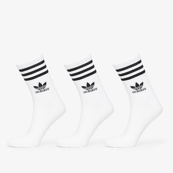 adidas Originals adidas Mid Cut Crew Sock 3-Pack White XS