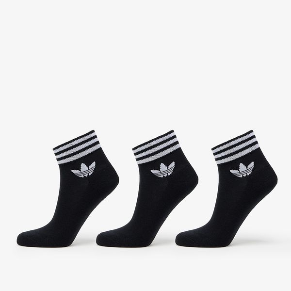 adidas Originals adidas Originals Trefoil Ankle Socks 3-Pack Black/ White 31-34