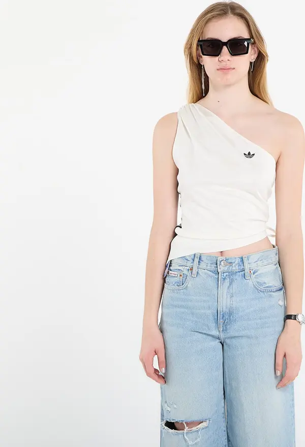 adidas Originals adidas Rouched One Shoulder Long-Sleeve Top Off White L