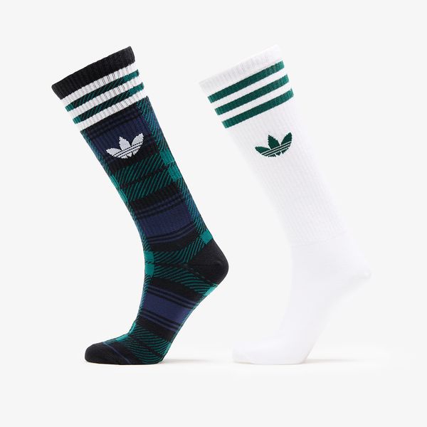 adidas Originals adidas Tartan Crew Sock 2-pack Night Indigo/ White M