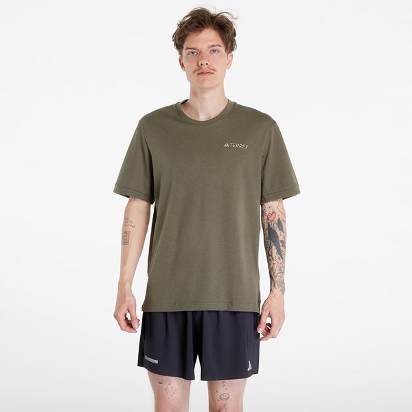 adidas Performance adidas Terrex Xpl Logo Short Sleeve Tee Olive Strata