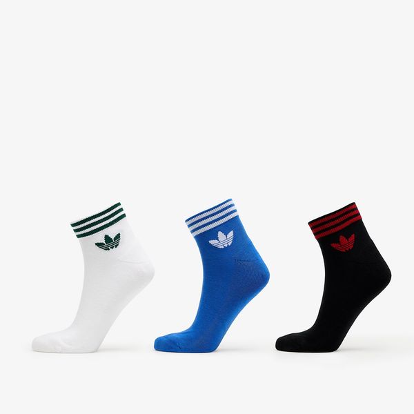 adidas Originals adidas Trefoil Ankle Sock Half-Cushioned 3-Pack Black/ Blue/ White M