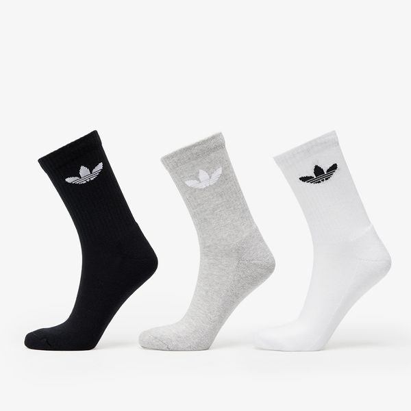 adidas Originals adidas Trefoil Cushion Crew Sock 6-Pack Black/ White/ Medium Grey Heather XS