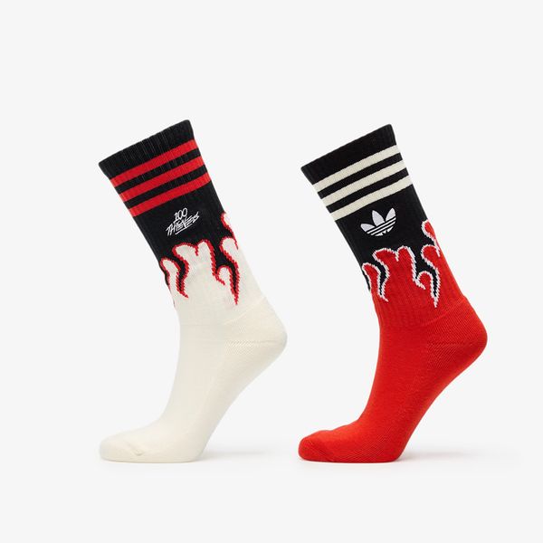 adidas Originals adidas x 100 Thieves Socks 2-Pack Crew White/ Red M