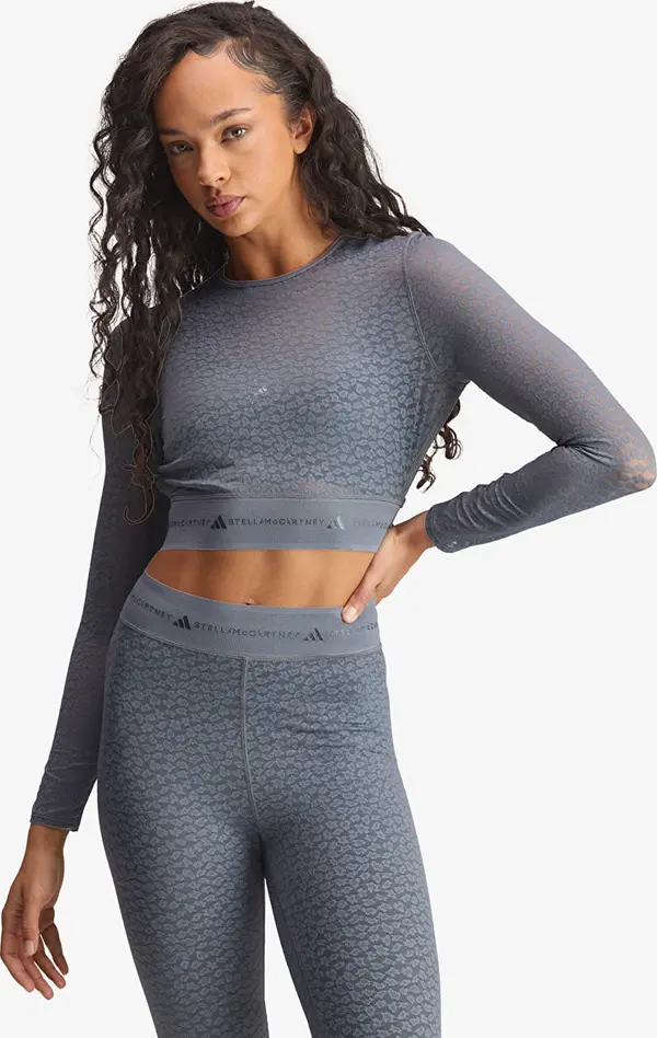 adidas Performance adidas x Stella McCartney Asmc Longsleeve Lace Crop Top Onix L