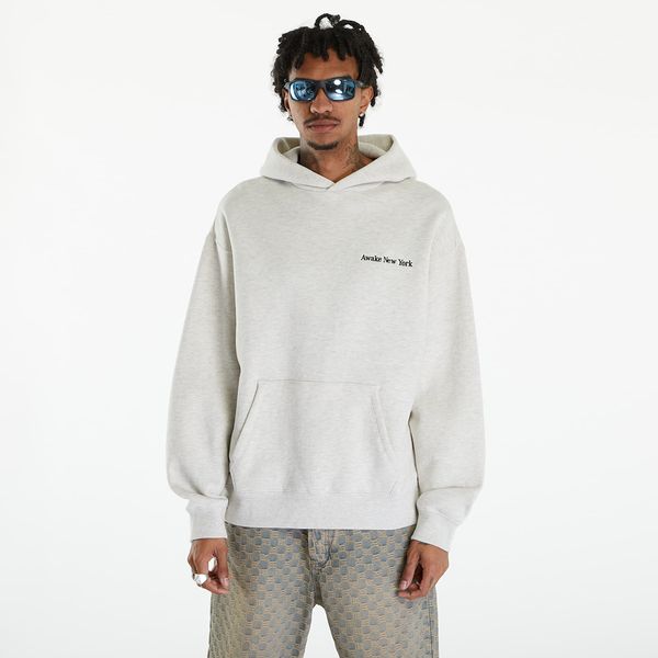 Awake NY Awake NY Serif Logo Embroidered Hoodie Grey