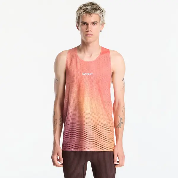 BANDIT BANDIT Shredder™ Race Singlet with Flopack™ Linear Gradient - Poppy / Copal L